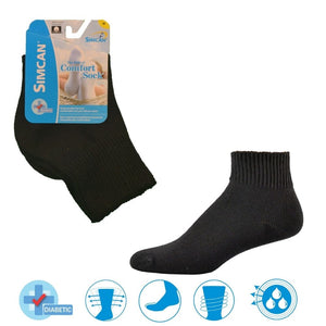 simcan comfort sock low black 1 front view