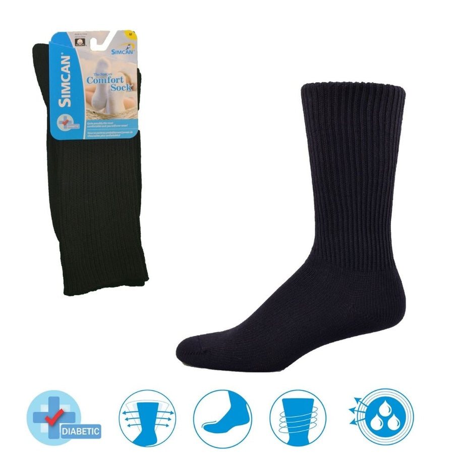 simcan comfort sock midcalf black 1 front view