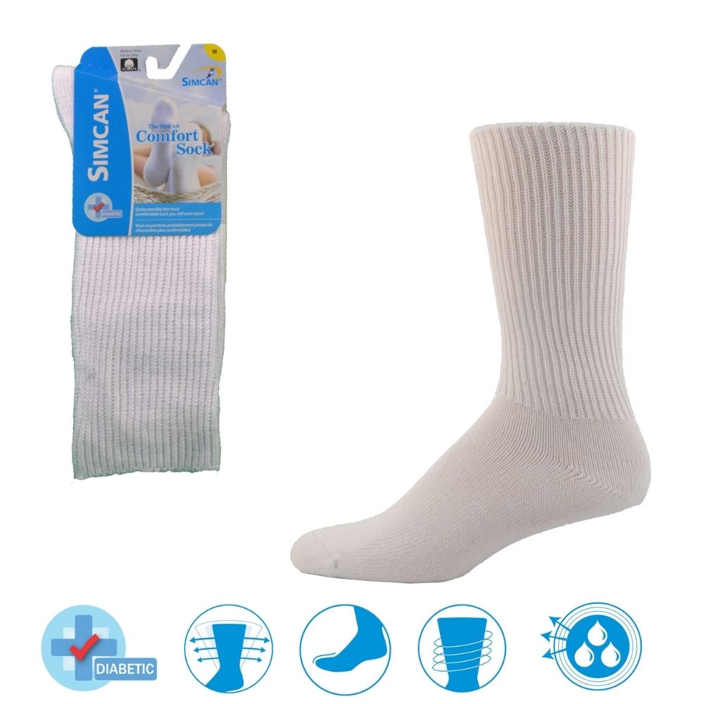 simcan comfort sock midcalf white1 front view