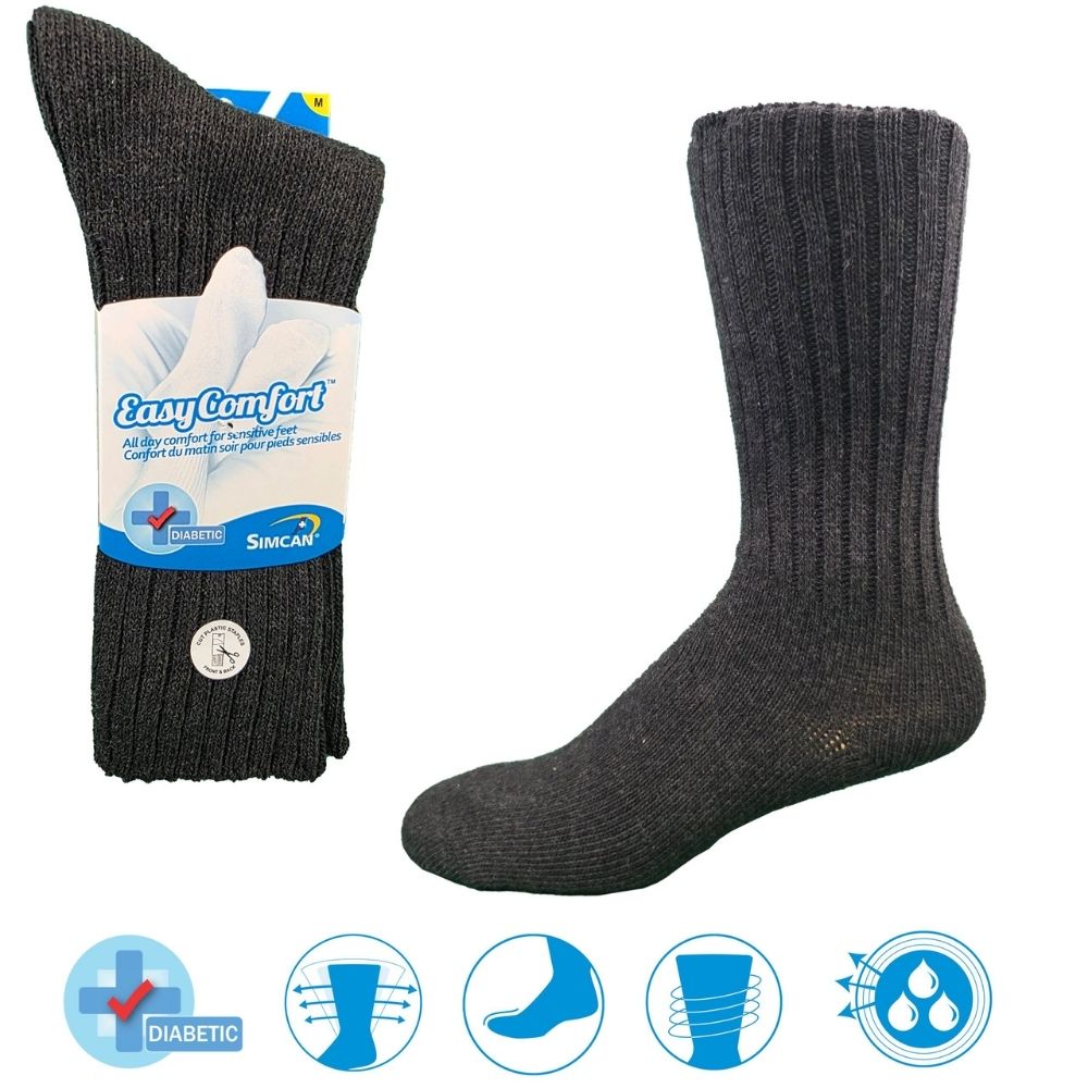 simcan easy comfort mid calf black 1 front view