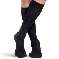 sivgaris-232-233-essential-cotton-compression-sock-knee-high-men-black-closed-toe-1-front-view