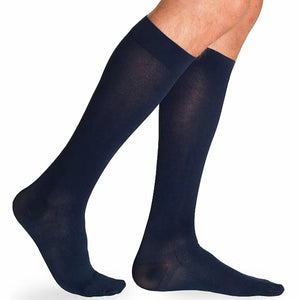 sivgaris-232-233-essential-cotton-compression-sock-knee-high-men-navy-closed-toe-1-side-view