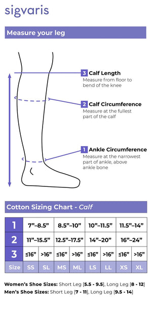 Sigvaris 230 Essential Cotton Compression Socks Knee High 30-40 mmHg Unisex Open-Toe