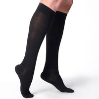 sivgaris-232-233-essential-cotton-compression-sock-knee-high-women-black-closed-toe-1-side-view
