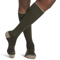 sivgaris-421-merino-wool-outdoor-compression-sock-knee-high-15-20-mmhg-olive-unisex-1-front-view