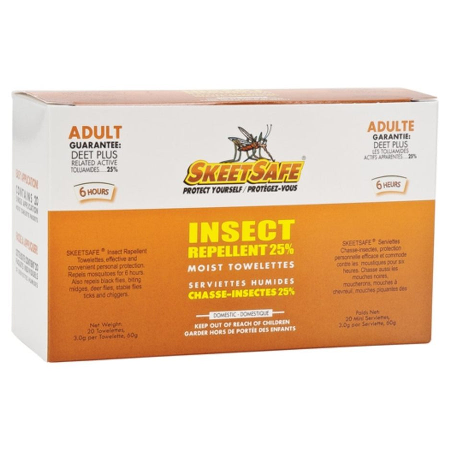 package of Skeetsafe Insect Repellent Towelettes - 25% Deet