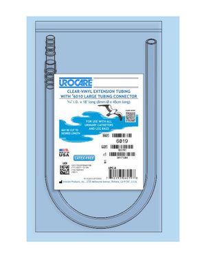 Urocare White Rubber Extension Tubing 18" with #6010 Tubing Connector (1 Each)
