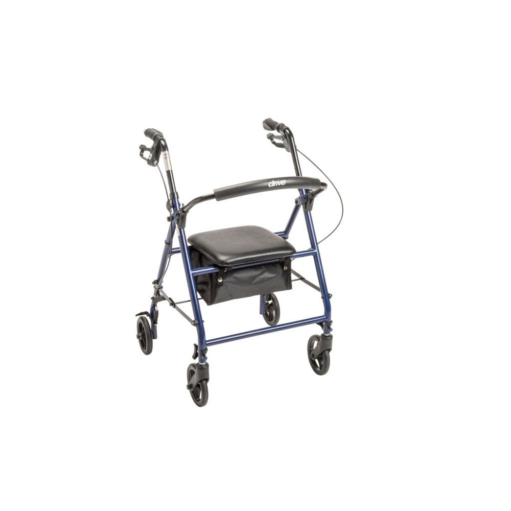 walker rollator 6 wheels steel frame front view