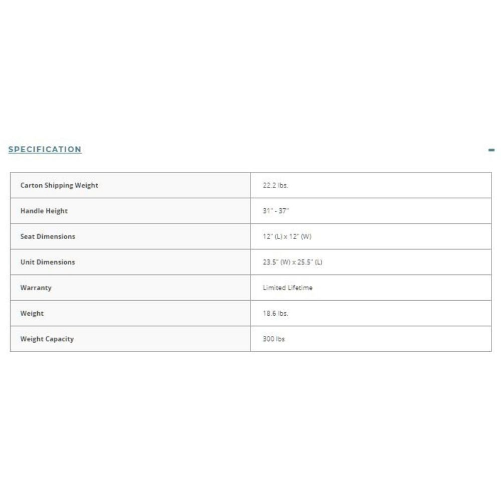 walker rollator 75 wheels steel frame details view