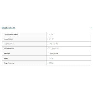 walker rollator 75 wheels steel frame details view